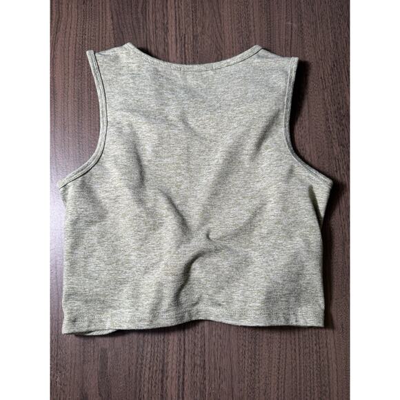 ZOBHA Twist Front Crop Cropped Top Shirt Sleeveless Yoga Womens Size Medium Gray - Picture 4 of 4